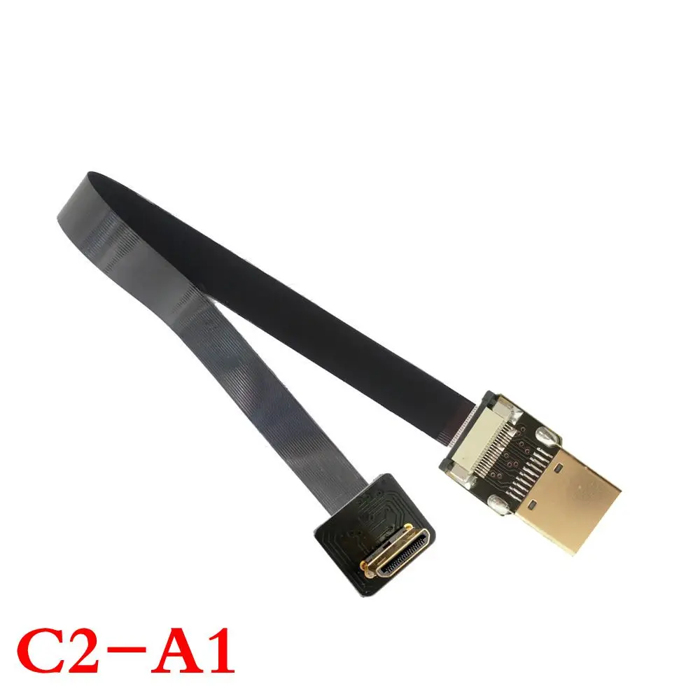 90 Degree Angled FPV Mini HDMI Male to HDMI Male FPC Flat Cable 10cm 20cm 30cm 50cm 100cm for Multicopter Aerial Photography