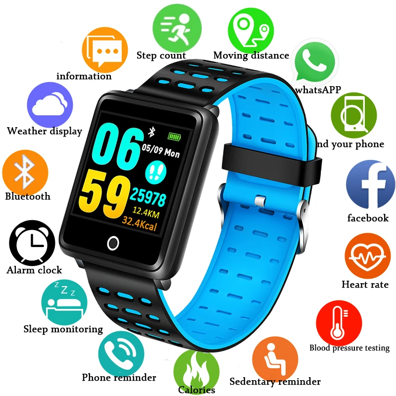 

LIGE New Smart Watch Men Heart Rate Blood Pressure Monitor Smart Bracelet Fitness Tracker Pedometer Smart Band For Android IOS