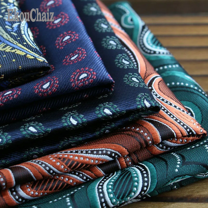  Fashion Pocket Square Shirt Accessories Ties For Men Paisley Square Kerchief Colored Chest Napkin S