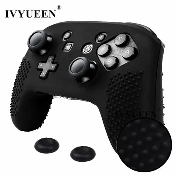 

IVYUEEN Studded Anti-slip Silicone Cover Case for Nintend Switch NS Pro Controller Protective Skin with 2 Analog Thumb Stick Cap