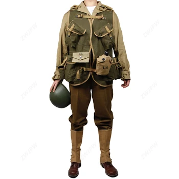 شراءWW2 الجيش الأمريكي M41 الحقل جاكيت وسروال F/W النسخة D-DAY نورماندي الاعتداء سترة في الخريف/الشتاء