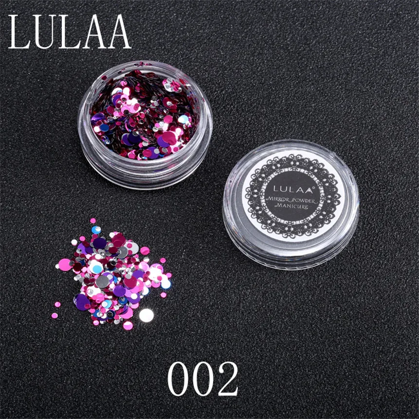 LULAA 1 коробка дизайн ногтей Блеск блестка 3D блестящие круглые Блестки декоративный Маникюр DIY Прямая поставка 80125
