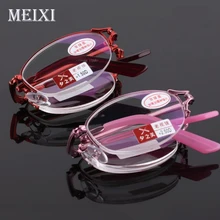 Складные Асферические полимерные плюс пленки красный/розовый очки для чтения женские модные очки 1,0 1,5 2,0 2,5 3,0 3,5 4,0