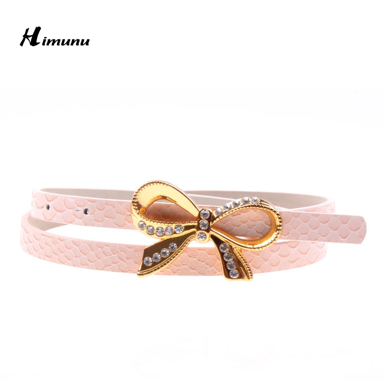 

Retail Inlaid rhinestone butterfly buckle Thin Female Belts for Women Ms. clothing Cummerbunds Fashion dress Girdles Color Pink