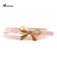 Retail Inlaid rhinestone butterfly buckle Thin Female Belts for Women Ms. clothing Cummerbunds Fashion dress Girdles Color Pink