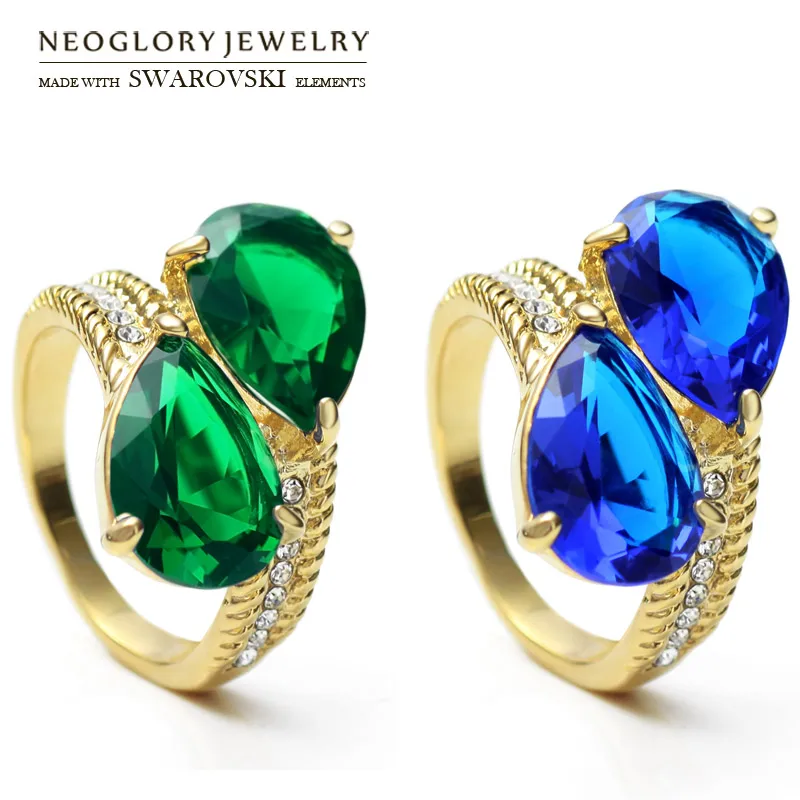 0 : Buy Neoglory Austria Rhinestone & Zircon Finger Ring 14K Gold Plated Jewelry ...