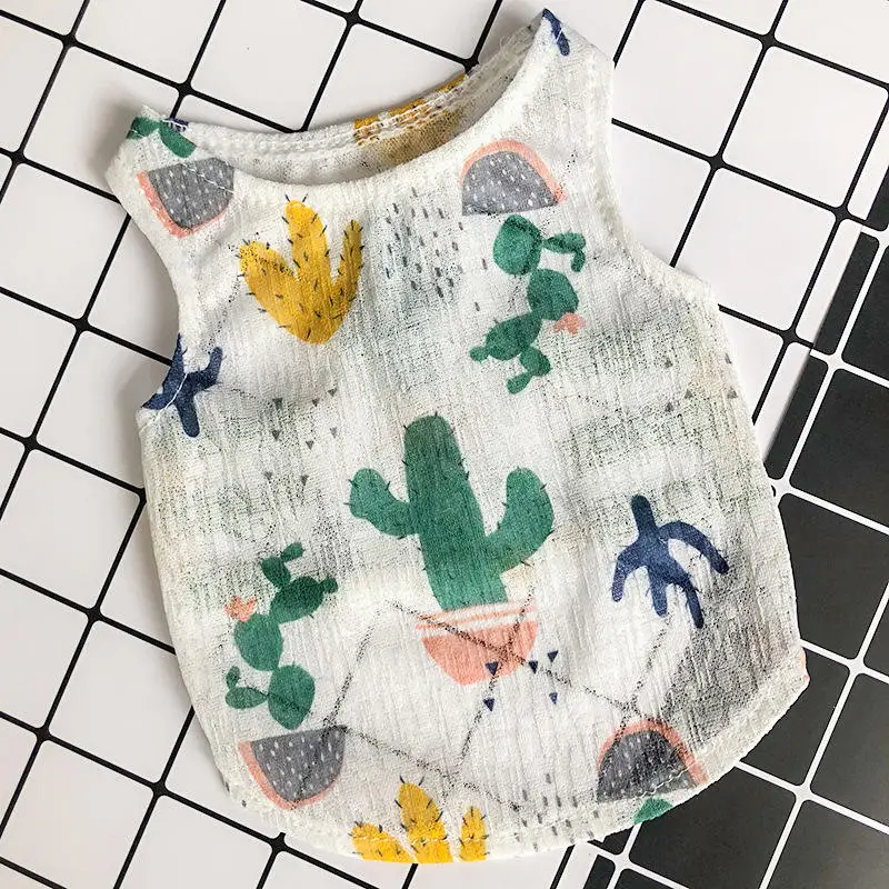

Pet Clothes Cat And Dog Dress 2019 High Quality Comfortable Breathable Vest Summer Thin Cartoon Print Puppy Clothes