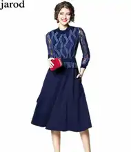 2018 Nueva Primavera Costura de Encaje Vestido de La Manera de La Vendimia Vestidos de Fiesta Informal de Trabajo Vestidos Floral Swing Grande