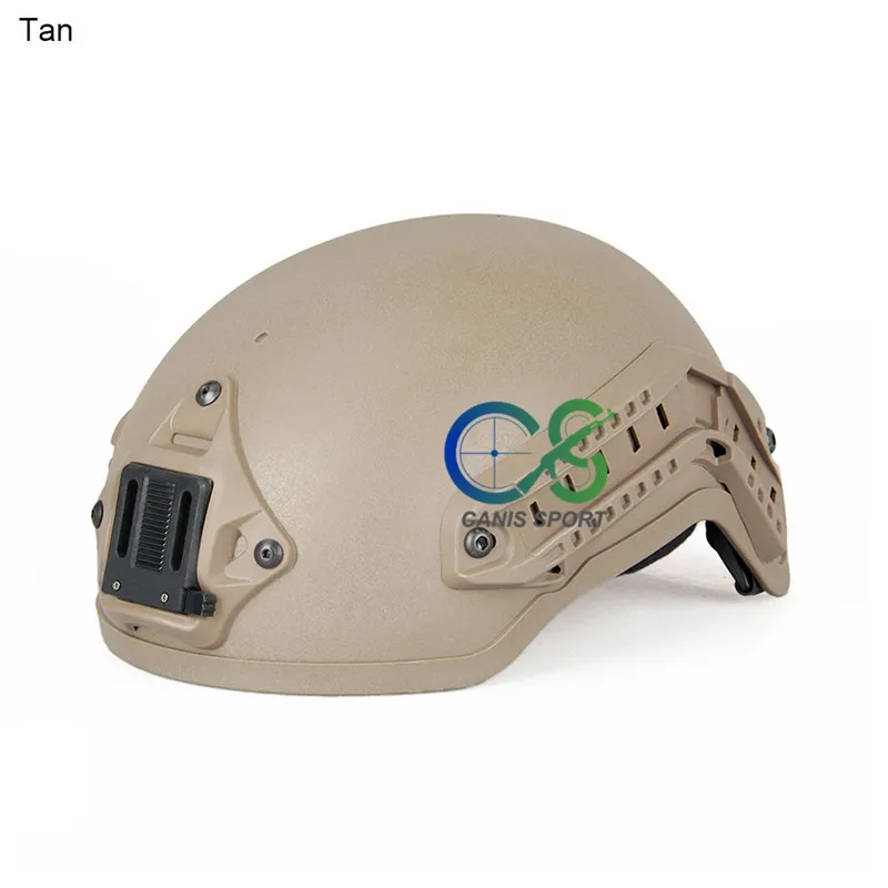Airsoft тактический нейлоновый шлем в военном W/NVG крепление с боковой рельсовой gs9-0019 - Цвет: Tan