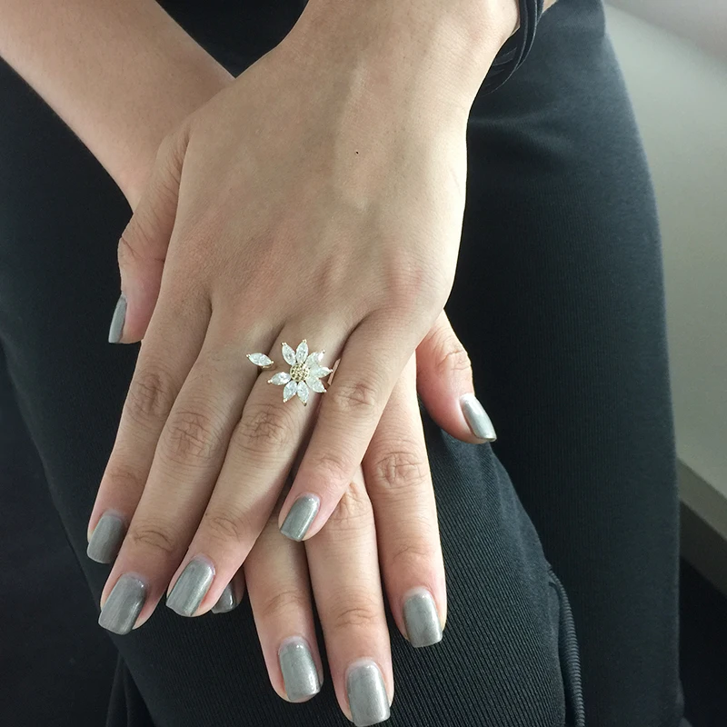 Кольцо Moissanite 4ct 12x8mm белое золото 14 k для женщин цвет DEF отличное огранка соларит с