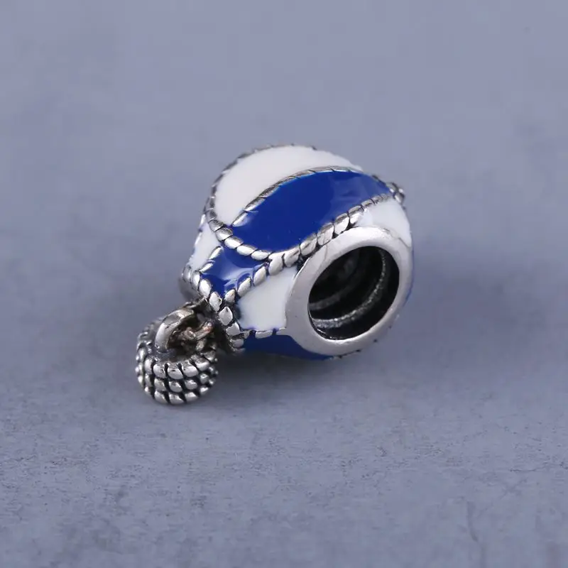 

Love freedom 925 Sterling Silver Blue white Enamel Hot Air Balloon Charms Bead Fit Original Pandora Bracelet Jewelry making