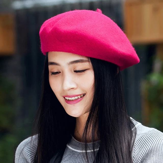 Berretto In Lana Per Bambine - Stile Francese, Tinta Unita, Taglia Unica (Circonferenza 52 Cm), Per Autunno-Inverno - Foto 8