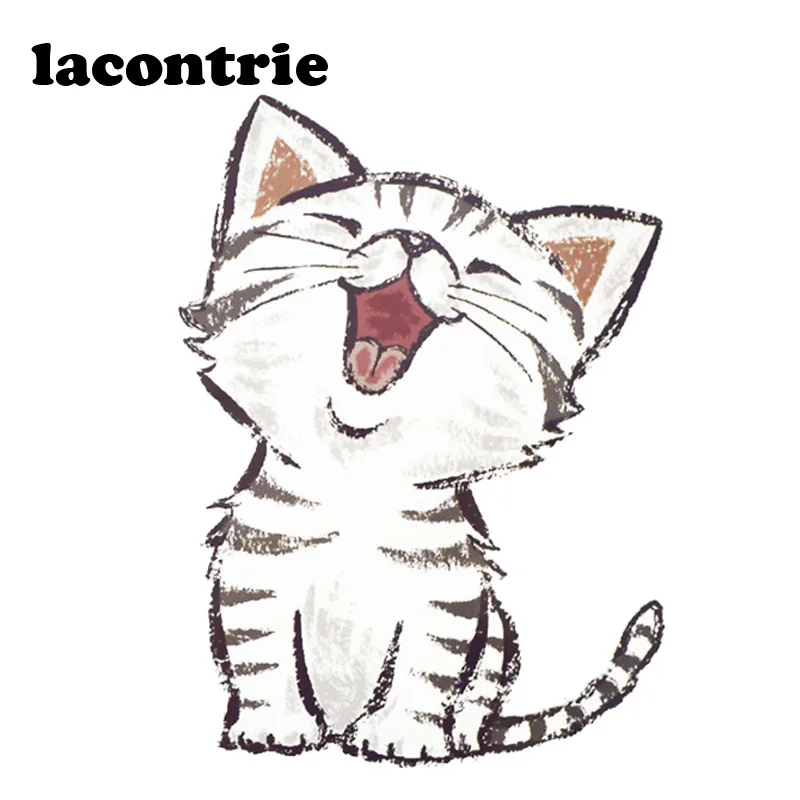 

1PCS Cute Cat Iron On Transfer Paper for Jacket T-shirt Stickers for Clothes Accessory DIY Printing Thermal Heat Transfer Patch