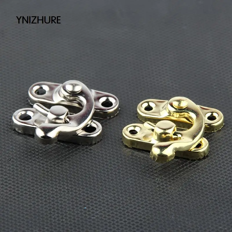 YINZHURE 30PCS 29*33mm Decorative Jewelry Gift Box Wooden Box Hasp Antique Suitcase Hook Gold Silver With Screws
