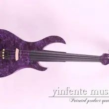 4/4 4 струнная электрическая скрипка из цельного дерева, ручная гитара, стиль черный, синий, желтый, красный