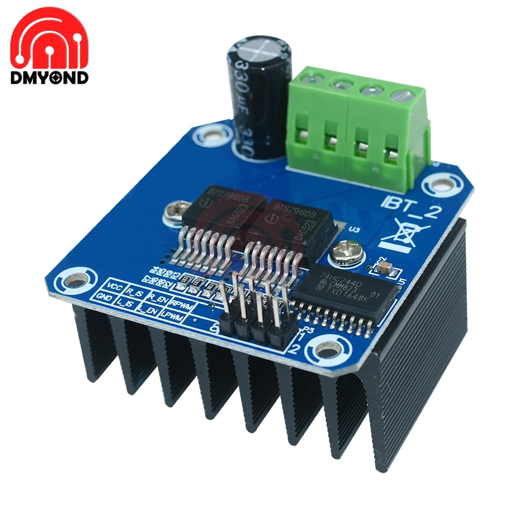 Двойной BTS7960 B BTS7960B DC 43A шагового двигателя привода Модуль драйвера h мост ШИМ