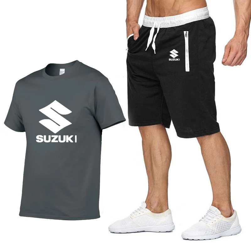 Мужская летняя футболка с короткими рукавами, автомобиль Suzuki, логотип, хип-хоп, Harajuku, футболка, высококачественные хлопковые футболки, шорты, костюм, спортивная одежда - Цвет: 815