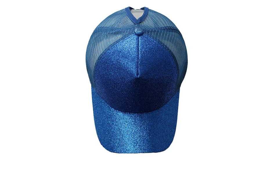 Glitter Ponytail Baseball Cap Women Messy Bun Adjustable Snapback Hats Girls Adjustable Summer Mesh CC Caps Drop Shipping   (9)