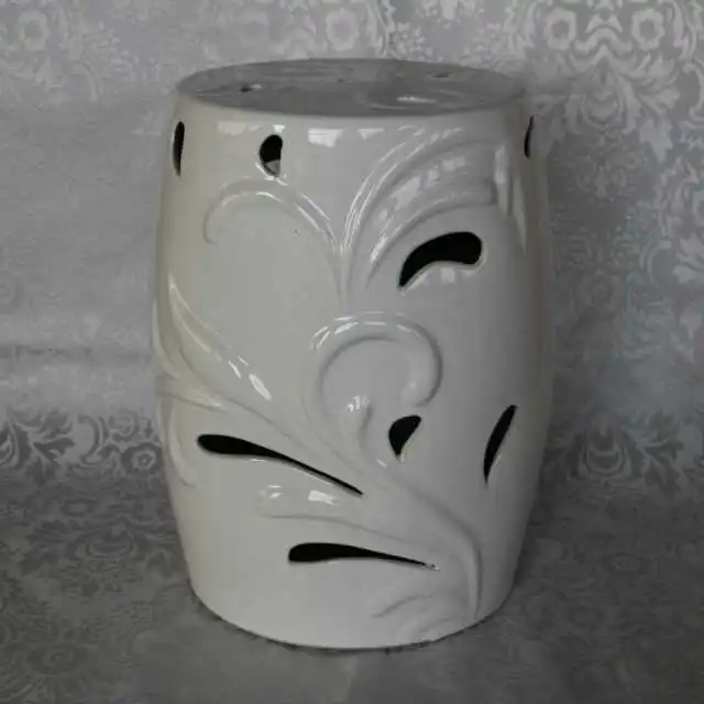 Classical White Jindezhen dressing table ceramic garden stool Chinese ceramic drum stool bathroom antique chinese stools