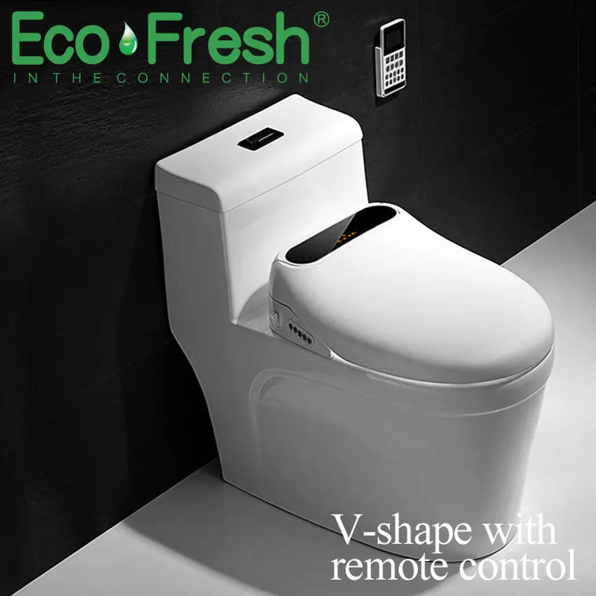 Ecofresh светодиодный светильник для туалета ed Smart удлиненный U сиденье для унитаза Электрический биде крышка с подогревом светодиодный светильник для мытья сухой массаж для женщин и детей