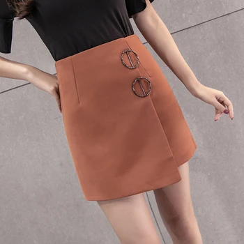 

2018 Spring Summer New Fashion Womens Skirts Korean Elegant High Waist Irregular Mini Skirt Female All-match Short Skirt
