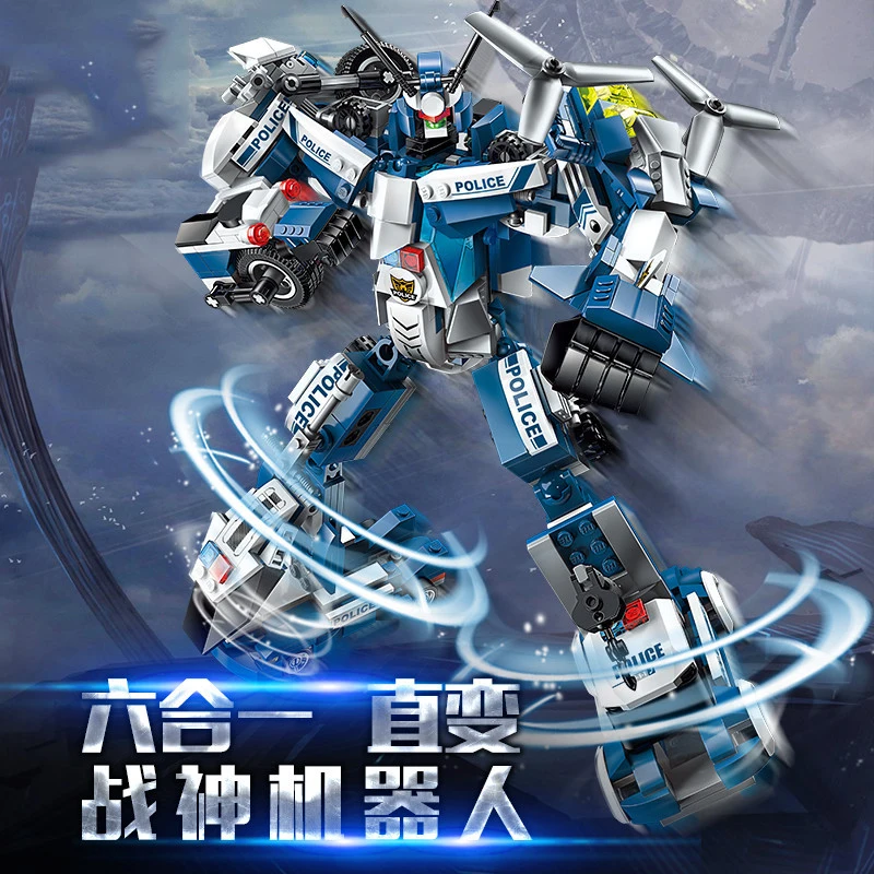 

6pcs/set Transformation Assembly Pincha Puzzle Robot Car Blocks Hobbies Models Building Kits Toys For Children Christmas
