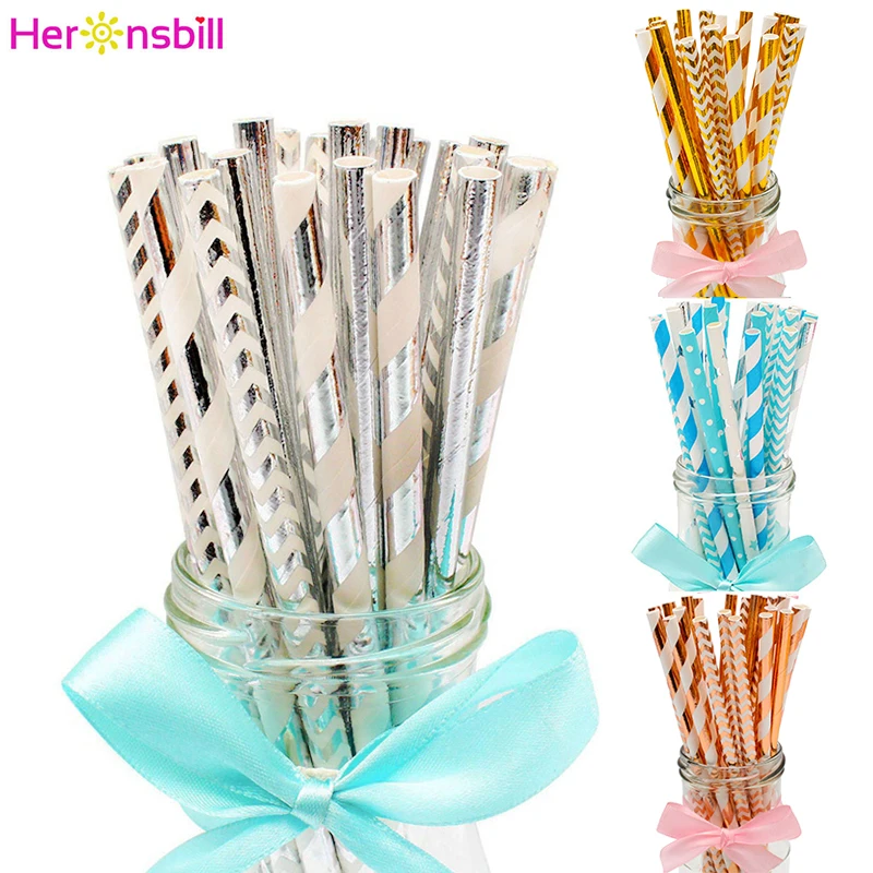 

25Pcs Paper Drinking Straws Disposable Party Tableware Frozen Princess Birthday Decoration Kids Adult Supplies Bar Accessories