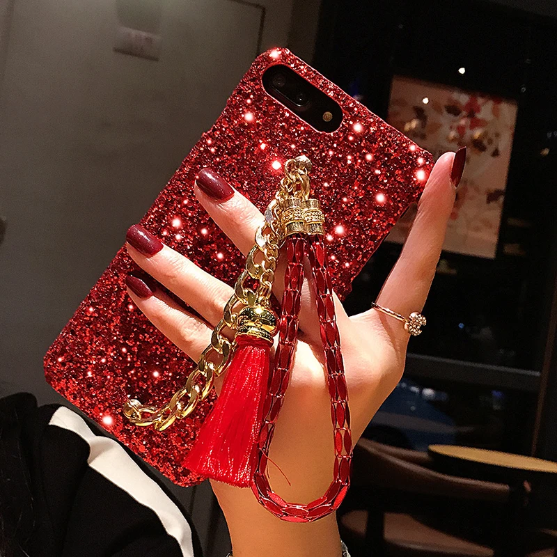 Aoweziic для iphone7 мобильный телефон shell ярко красный X XS MAX XR lanyard female 6S 8Plus брендовая