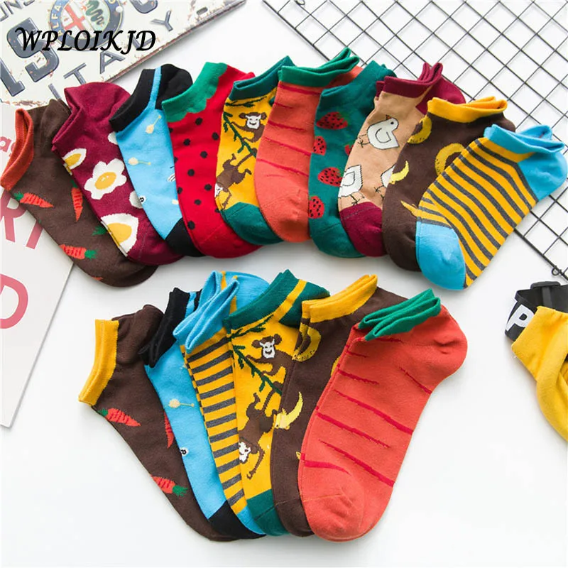 

Summer New Product Harajuku Invisible Socks Cute Cartoon Vegetables Fruit Carrots Couples Tide Socks Unisex Calcetines Mujer