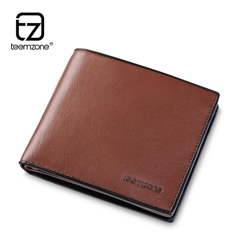 

teemzone - Fashion Trend Mens Wallet Men's New Business Casual Series Genuine Real Leather Cowhide Wallet Leather ID Wallet J34