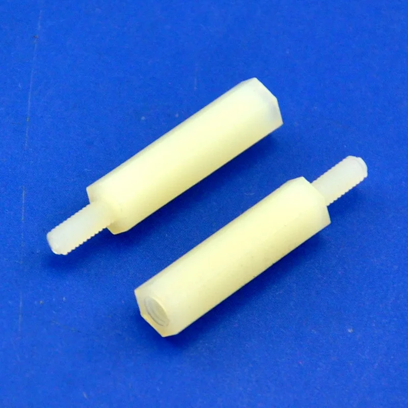 

(100 pcs/lot ) 18mm/0.71" Nylon M2.5 Threaded Hex Male-Female Standoff Spacer, Hexagonal.