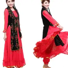 Женская танцевальная одежда Синьцзян, Женский танцевальный костюм, этнические костюмы для взрослых, Новинка