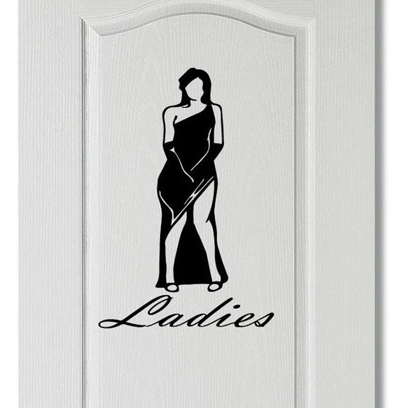 Personalized Ladies Bathroom Toilet WC Door Vinyl Decal Sticker 2WS0046