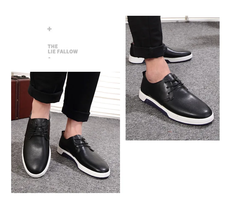 REETENE Men Casual Shoes Hollow Fashion Leather Men Loafers Comfortable Light Flat Mens Shoes Plus Size Men'S Casual Shoes