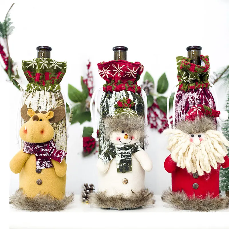 Navidad/Новинка года; Рождественская бутылка для вина; пылезащитный чехол; рождественские украшения для дома; Noel Deco; вечерние праздничные украшения