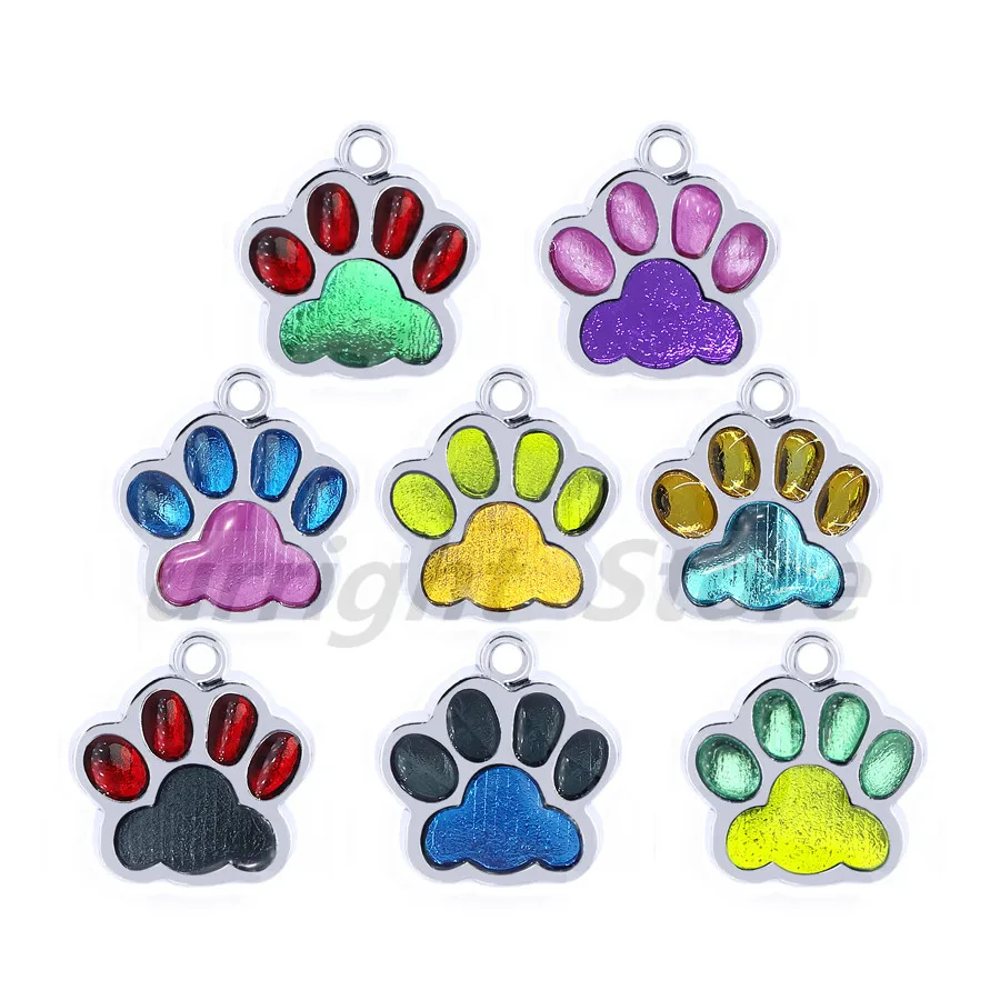 10 шт. эмаль Bling Cat Dog/Bear отпечаток лапы висячий Шарм подходит вращающийся Омар застежка брелок кольца для ключей сумка Ювелирные изделия HC503 - Окраска металла: Mix color