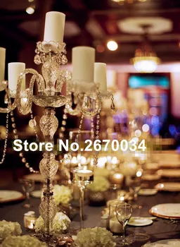 

new style top quality clear crystal acrylic candlestick for home decor