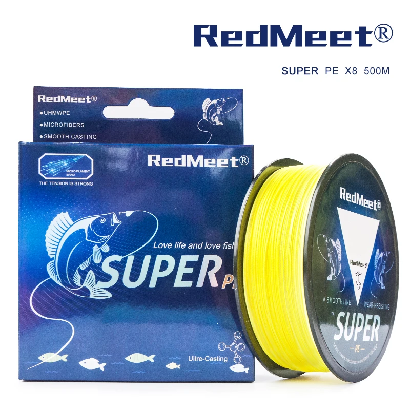 RedMeet Новая серия 100 м 300 м 500 м рыболовная леска 20-88LB 8 плетеная леска гладкая многофиламентная PE рыболовная леска для морской рыбалки