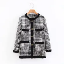 Горячая Распродажа неделя 8-75-8260 европейский модный стиль твидовый мягкий длинный повседневный костюм куртка