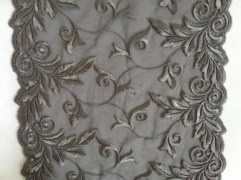 

FREE SHIPPING top class 22.5cm wide soft nylon net base dyed yard polyester embroidery lace trim,XERY0816K