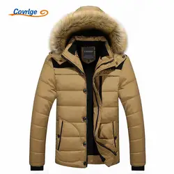 Covrlge 2017 Для мужчин s пальто парки модная теплая зимняя парка Для мужчин Костюмы за рубежом меховой капюшон мужской пиджак холодной