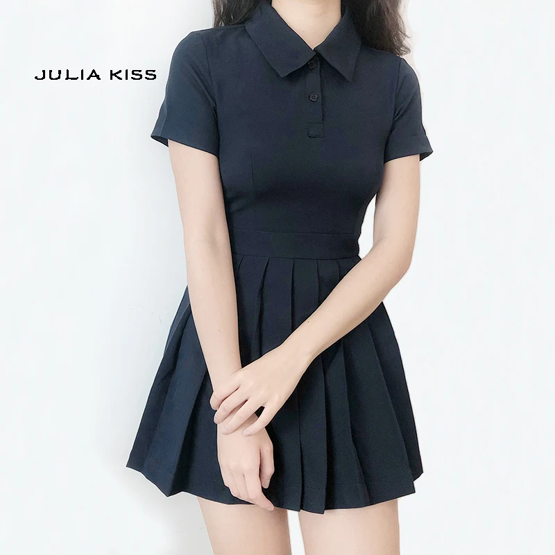 

Women Polo Neck Fit And Flare Mini Dress