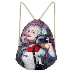 THIKIN Харли Квинн, Джокер печати шнурок мешок для детей девочек Feminina sac dos высокого качества для школьниц рюкзак высокого качества
