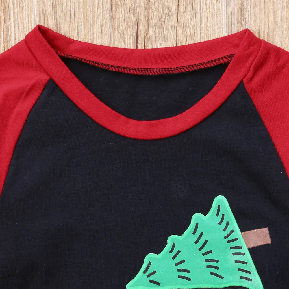 Г. Осенняя детская Рождественская футболка с длинными рукавами в стиле пэчворк для мальчиков хлопковые повседневные красные топы с изображением дерева и машины