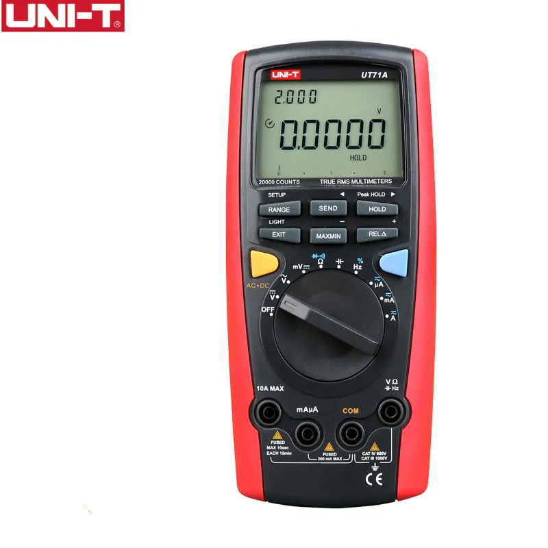 Умный мультиметр UNI T UT71A ЖК дисплей 19999 дюйма цифровой USB интерфейс для измерения
