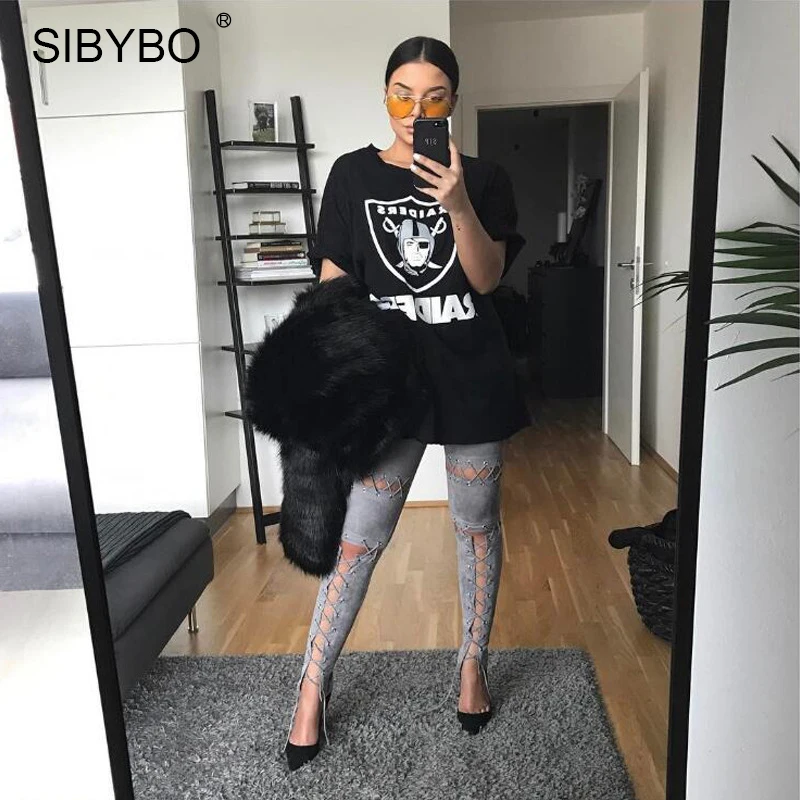 Sibybo Для женщин из замши на шнуровке кожаные зауженные брюки 2019 женские Леггинсы