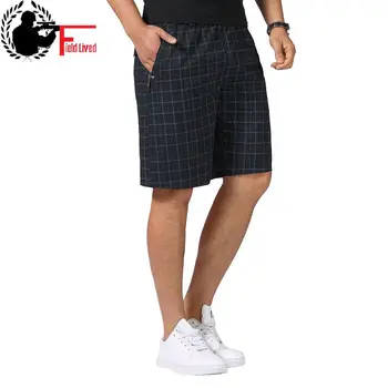オンライン 男性服 2020 ビッグサイズ男性柄のショートパンツ綿ジッパーポケットホットズボン弾性ウエストバミューダ男性プラスサイズ 4XL 5XL カーキ