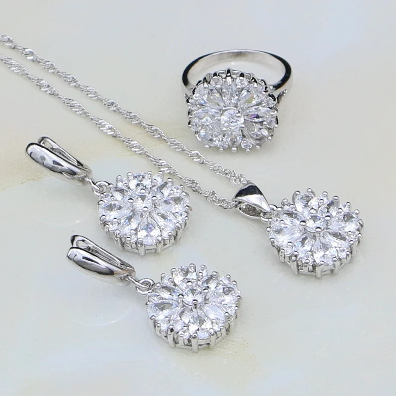 Buy 925 Silver Costume Jewelry Flower Shaped White