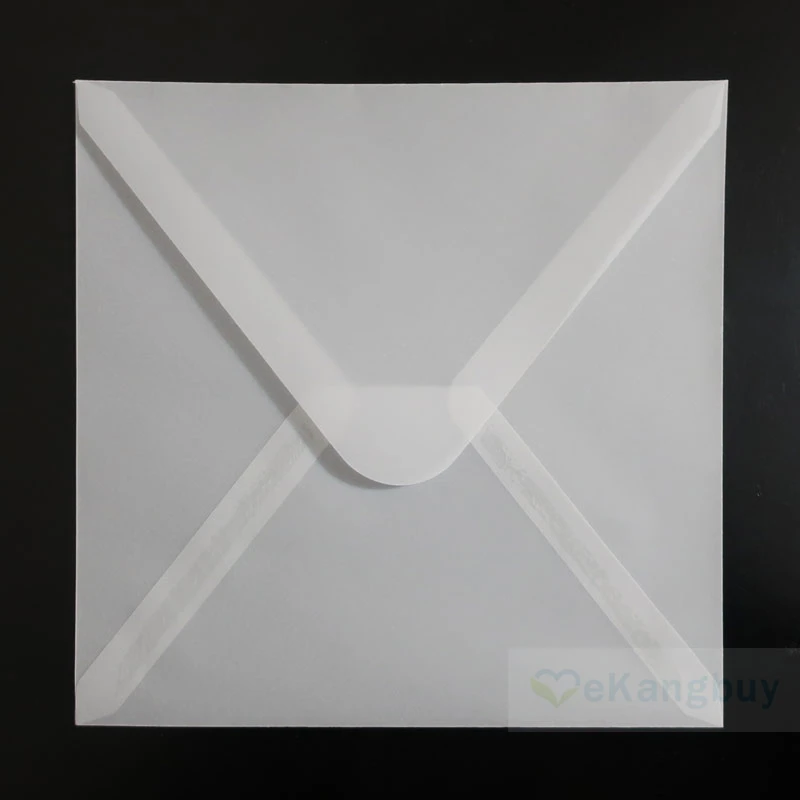 

50pcs 165x165mm(6.4x6.4inch) Translucent Square Envelopes Invitation Cover