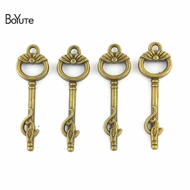 Boyute (100 Pieces/lot) 35*11mm Zinc Alloy Key Charms Pendant Antique